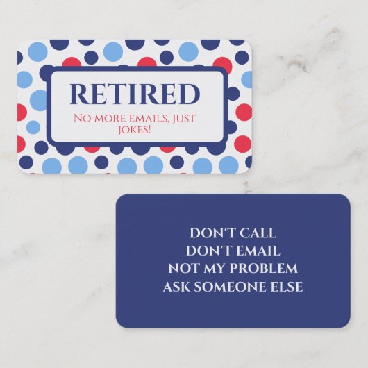 Grappig pensioen met pensioen visitekaartje (Voorkant / Achterkant)