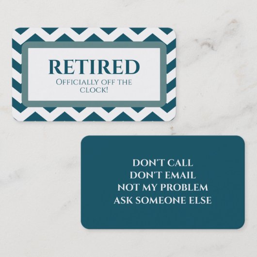 Grappig pensioen met pensioen visitekaartje (Voorkant / Achterkant)