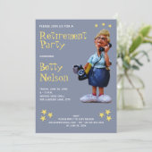 Grappig Pensioenfeest - Ze is een ster! Kaart (Staand voorkant)