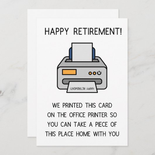 Grappig pensioengeschenk, feestdagenkaart (Voorkant / Achterkant)