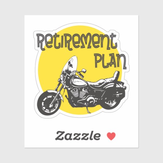 Grappig pensioenplan met motorfiets Graphic Sticker (Vel)