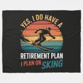 Grappig Pensioenplan Ski met Pensioen Fleece Deken (Voorkant (Horizontaal))