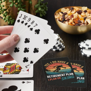 Grappig Pensioenplan Ski met Pensioen Pokerkaarten