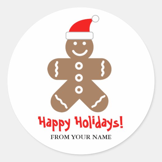 Grappig peperkoek man cookie kerstvakantie ronde sticker (Voorkant)