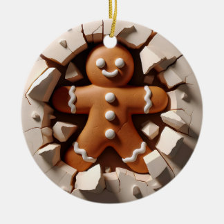Grappig peperkoek Wall-Break Kerst Ornament