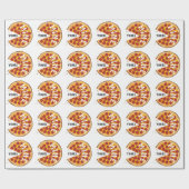 Grappig pepperoni pizza leuke foodie party cadeaupapier (Vlak)