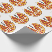 Grappig pepperoni pizza leuke foodie party cadeaupapier (Hoek)