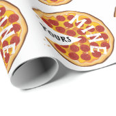Grappig pepperoni pizza leuke foodie party cadeaupapier (Rol Hoek)