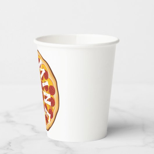Grappig pepperoni pizza leuke foodie party papieren bekers (Links)