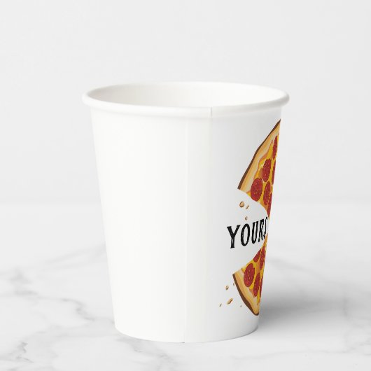 Grappig pepperoni pizza leuke foodie party papieren bekers (Rechts)