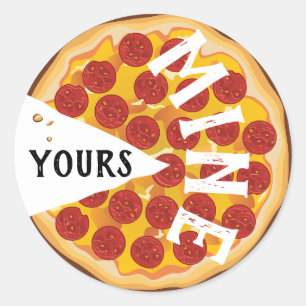 Grappig pepperoni pizza leuke foodie party ronde sticker