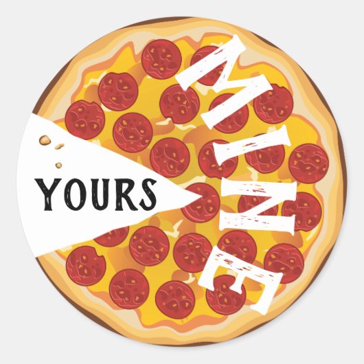 Grappig pepperoni pizza leuke foodie party ronde sticker (Voorkant)
