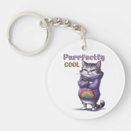 Grappig "Perfect Cool" Cat Sleutelhanger