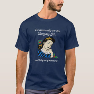 Grappig permanent op de Naughty-List Chri van de S T-shirt
