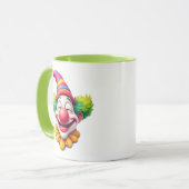 Grappig personage, rode neus, grappen, grimmigen. mok (Voorkant links)