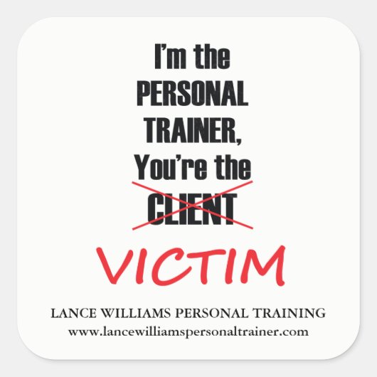 Grappig Personal Trainer Fitness Gym Business Vierkante Sticker (Voorkant)