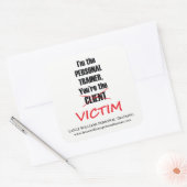 Grappig Personal Trainer Fitness Gym Business Vierkante Sticker (Envelop)