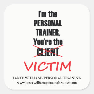 Grappig Personal Trainer Fitness Gym Business Vierkante Sticker