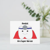 Grappig Personaliseer Tandarts Super Hero Briefkaart (Staand voorkant)