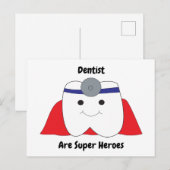 Grappig Personaliseer Tandarts Super Hero Briefkaart (Voorkant / Achterkant)