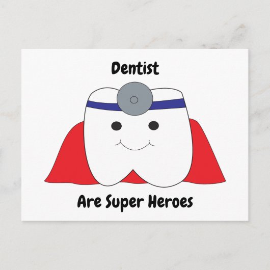Grappig Personaliseer Tandarts Super Hero Briefkaart (Voorkant)