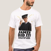 Grappig Persoonlijk Afstudeerfeestje Aangepaste Fo T-shirt (Voorkant)