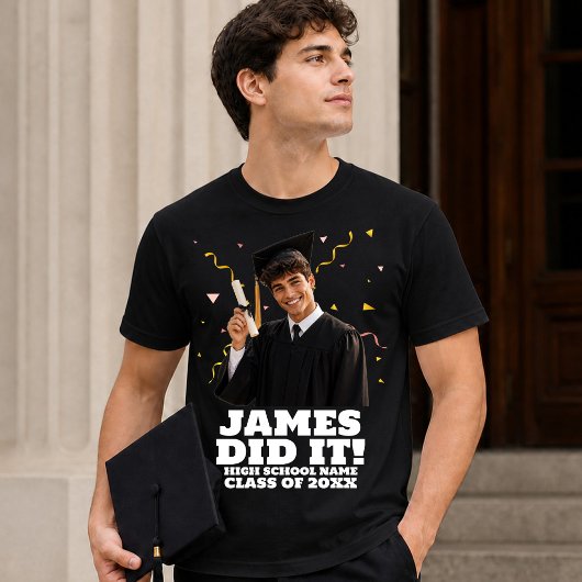 Grappig Persoonlijk Afstudeerfeestje Aangepaste Fo T-shirt