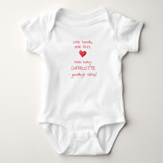 Grappig Persoonlijk Baby Cadeau, Hallo Baby Romper (Voorkant)