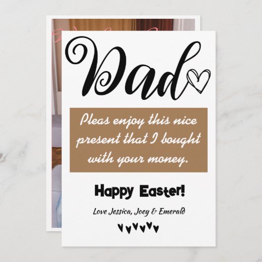 grappig persoonlijk beste vader, gelukkig pasen fa feestdagenkaart (Voorkant / Achterkant)