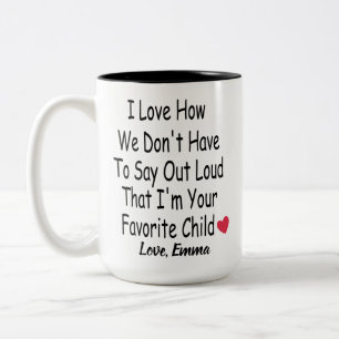 grappig persoonlijk cadeau van het kind voor moede tweekleurige koffiemok