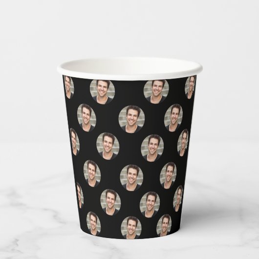 Grappig persoonlijk gezicht, aangepaste foto papieren bekers (Achterkant)