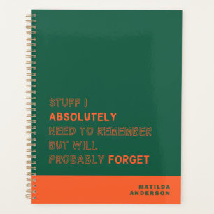 Grappig Persoonlijk Modern Groen Oranje Aangepaste Planner