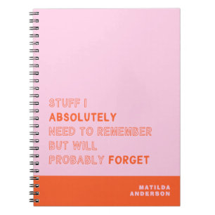 Grappig Persoonlijk Modern Roze Oranje Aangepaste Notitieboek