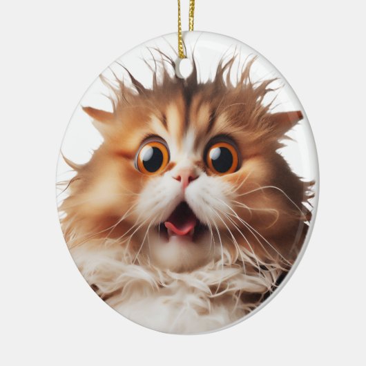 GRAPPIG PERZISCH KAT VERRAST KAT GEZICHT KERAMISCH ORNAMENT (Links)