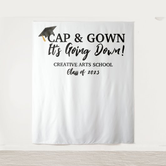 Grappig Pet en gans... het gaat naar beneden Foto  Wandkleed (Voorkant)