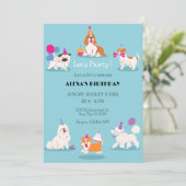 Grappig Pet verjaardagsfeestje Uitnodiging (Staand voorkant)