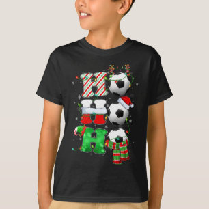 Grappig Pet Voetbal Xmas Tree Lights Christmas P T-shirt