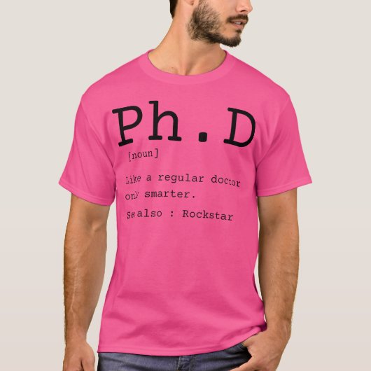 Grappig Ph.D proefschrift T-shirt (Voorkant)