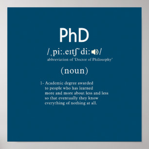 grappig phd-definitievenster poster