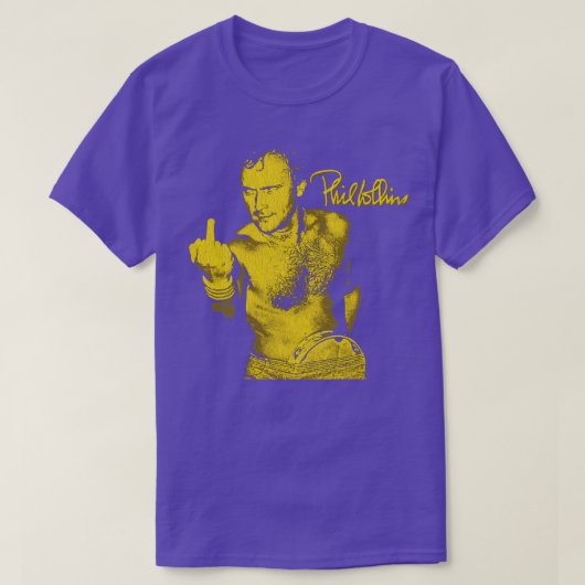 Grappig Phil Collins Fan Art Geel Goud T-shirt (Design voorkant)