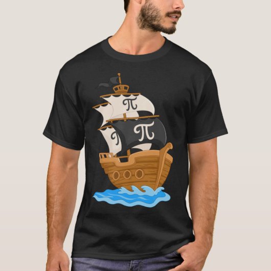Grappig Pi-rate Ship Happy Pi Day Wiskunde Lover G T-shirt (Voorkant)