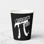 Grappig pi-symbool - ik overleefde pi dag papieren bekers (Achterkant)