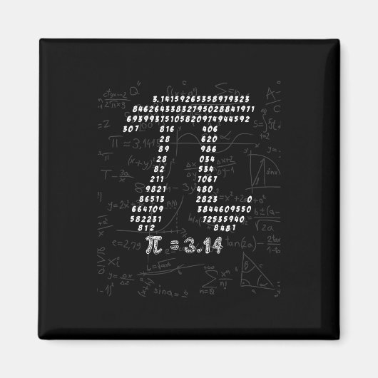 Grappig pi-symbool ontwerp voor 14 maart pi dag 3. magneet (Voorkant)