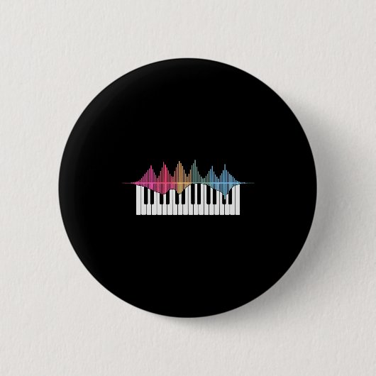 Grappig piano-ontwerp voor mannen vrouwen kinderen ronde button 5,7 cm (Voorkant)