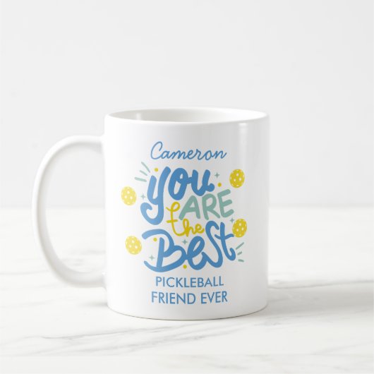 Grappig pickleball cadeau, beste ooit, aangepaste koffiemok (Links)