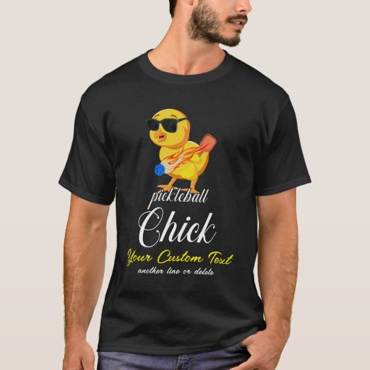 Grappig Pickleball karakter Chick Custom T-shirt (Voorkant)