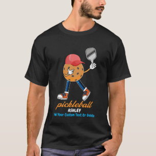 Grappig pickleball karakter t-shirt