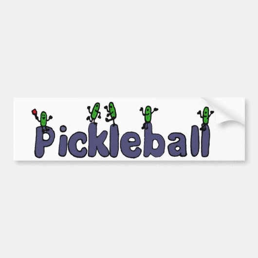 Grappig Pickleball Letters met Pickles Bumpersticker (Voorkant)