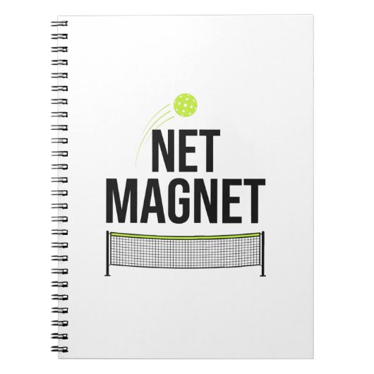 Grappig Pickleball Net Magnet Notitieboek (Voorkant)