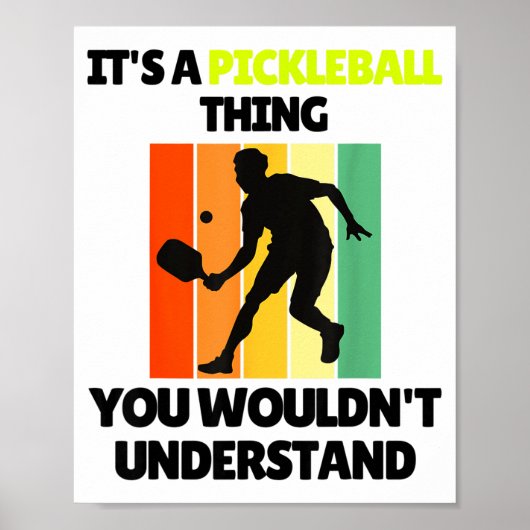 Grappig pickleball-paddle dink pickle ball-speler poster (Voorkant)